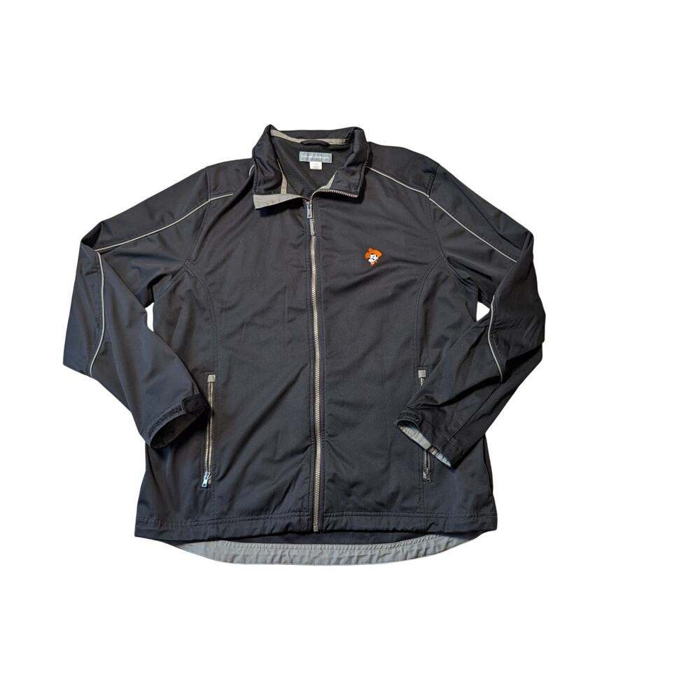 Cutter & Buck Men's Oklahoma State Cowboys WeatherTec Black Zip Jacket Size L